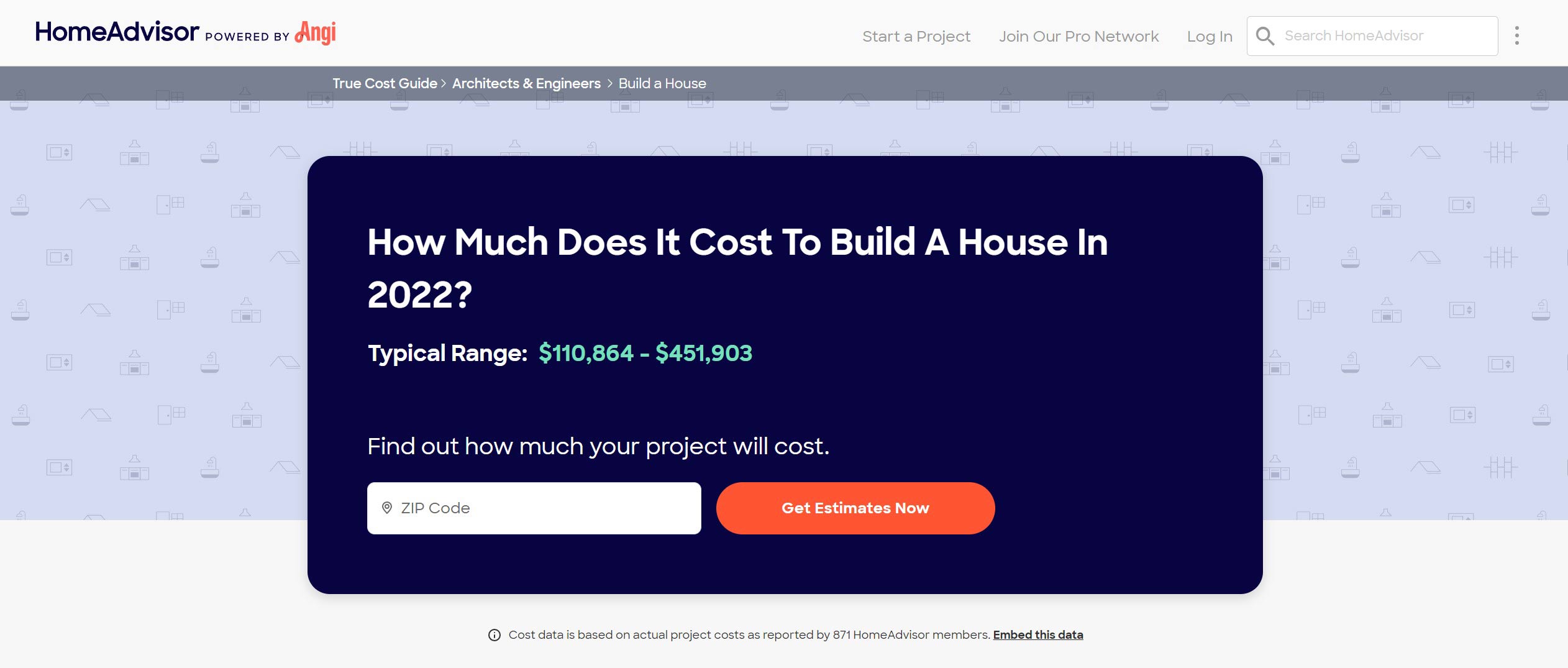 A home advisor estimate.