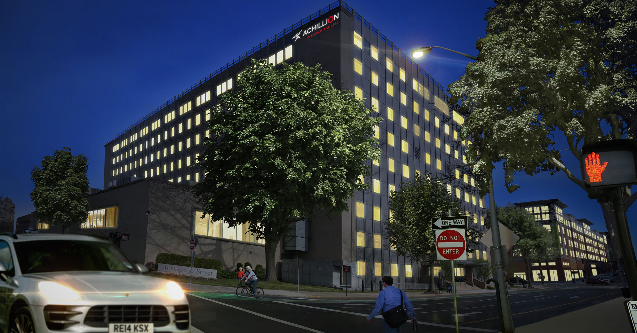 Exterior of a Achillion Corporate Headquarters in New Haven, Connecticut