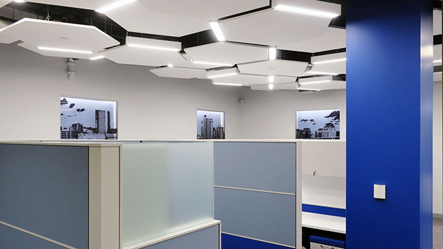 Interior of Achillion Pharmaceuticals, a corporate interiors project in New Haven, Connecticut