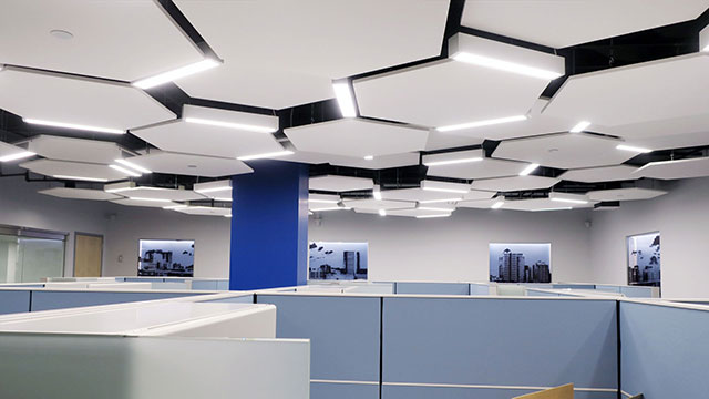 Interior of Achillion Pharmaceuticals, a corporate interiors project in New Haven, Connecticut