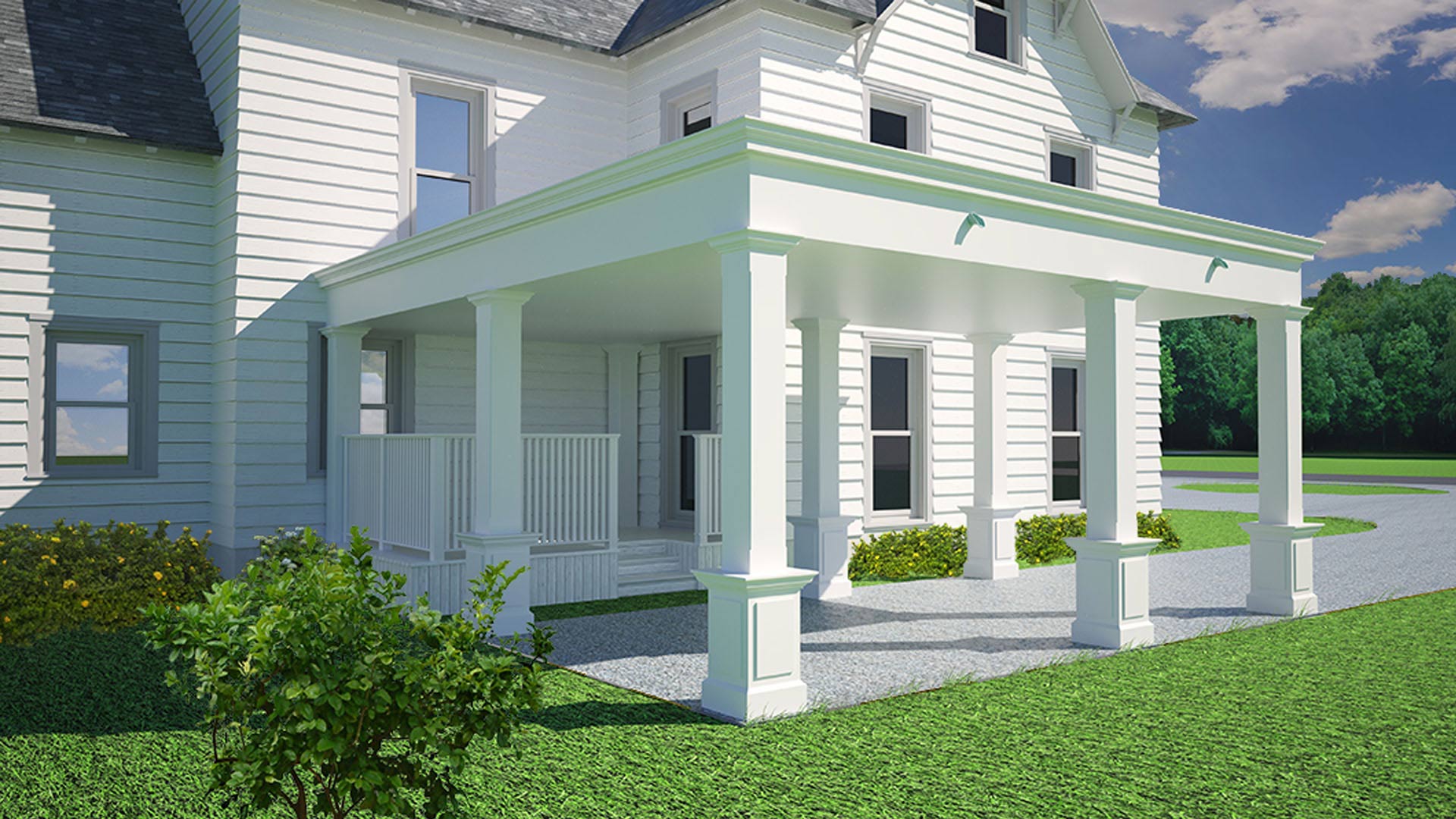 Exterior rendering of a carport in Canaan, Connecticut