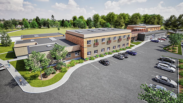Rendering of a multifamily residential development in New London, Connecticut