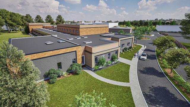 Rendering of a multifamily residential development in New London, Connecticut