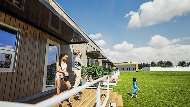 Rendering of a multifamily residential development in New London, Connecticut