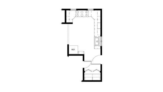 Floor plan of a kitchen in Fairfield, Connecticut