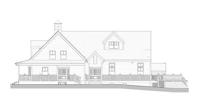 Exterior Elevation of a Farmhouse Addition in Feeding Hills, Massachusetts