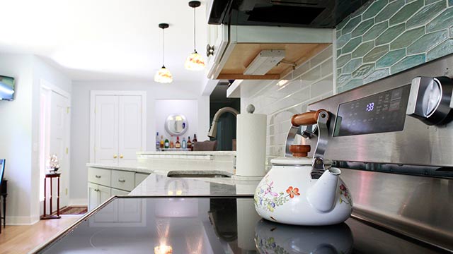 Interior photograph of a kitchen renovation in Niantic, Connecticut