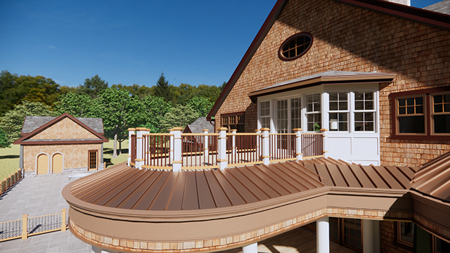 Rendering of Richardsonian Revival Style House in Greenwich, Connecticut