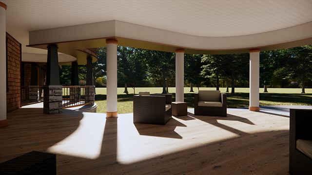 Rendering of Richardsonian Revival Style House in Greenwich, Connecticut