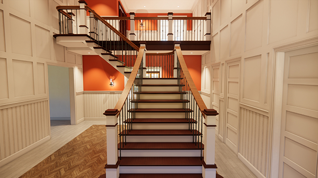 Rendering of Richardsonian Revival Style House in Greenwich, Connecticut