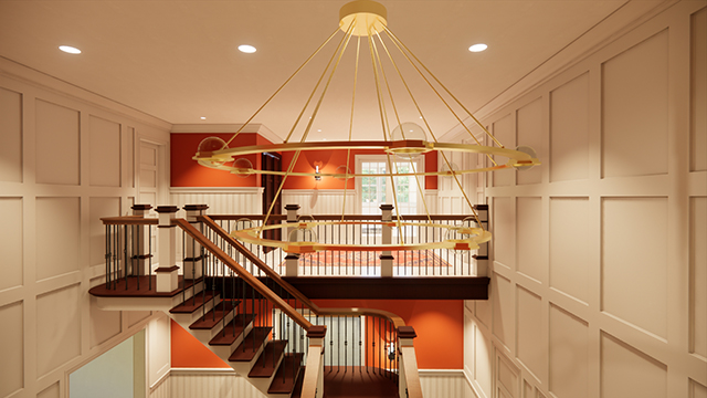 Rendering of Richardsonian Revival Style House in Greenwich, Connecticut