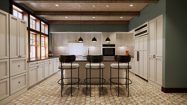 Rendering of Richardsonian Revival Style House in Greenwich, Connecticut