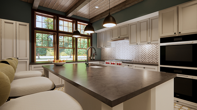 Rendering of Richardsonian Revival Style House in Greenwich, Connecticut