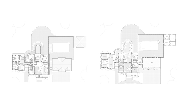 Plan of a Richardsonian Revival Style House in Greenwich, Connecticut