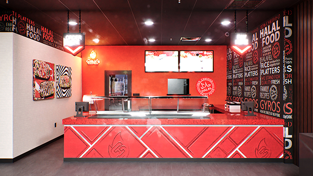 Interior of a Shah's Halal Food in Groton, Connecticut
