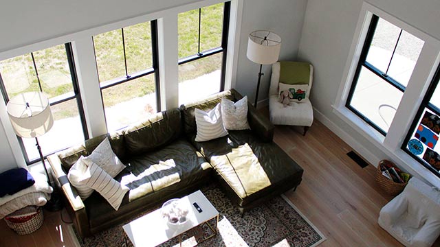 Interior photograph of a modern farmhouse in Waterford, Connecticut