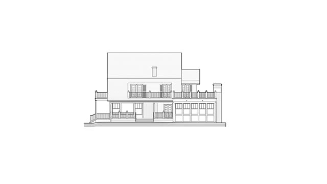 East elevations of a mansion in Waterford, Connecticut