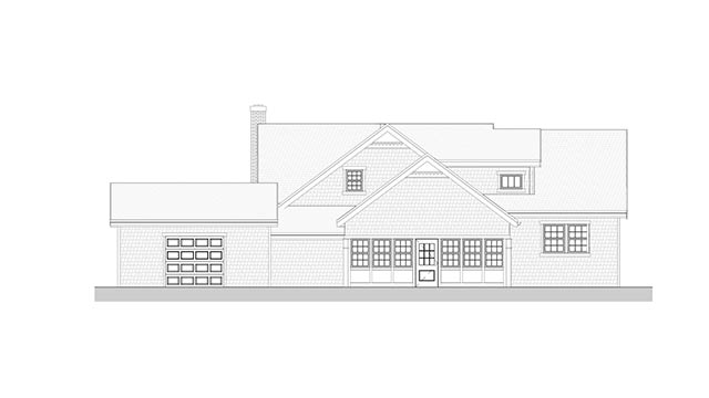 South elevation of a Cape house in Windsor, Connecticut