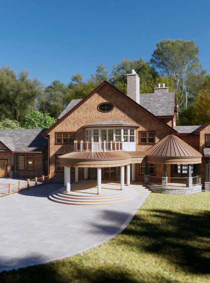 Richardsonian Revival House in Greenwich, Connecticut.